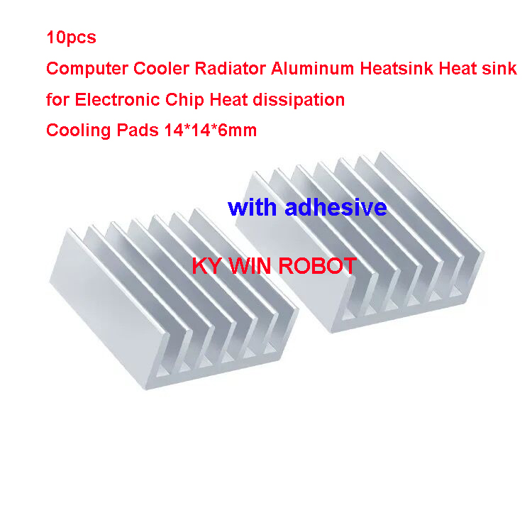 Heatsink - 10個入りミニ粘着アルミ製ラジエーター ヒートシンク 14x14x6mm クーラー 3Dプリンター ステッピングモータードライバー