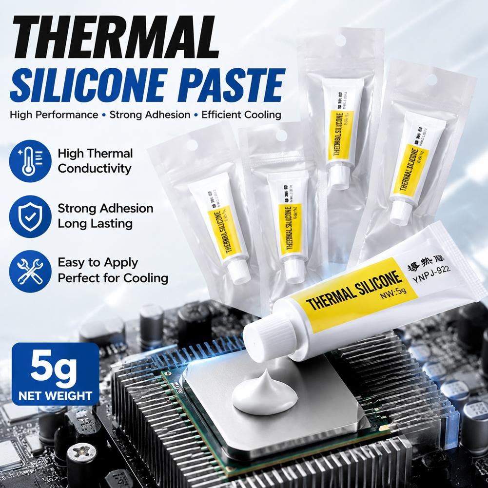 Thermal Paste - 5 グラム熱伝導性接着剤強力な粘着性シリコーンペーストヒートシンク石膏 PC CPU GPU チップ
