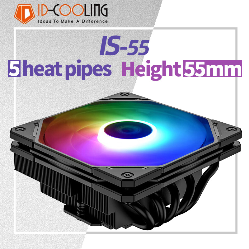 Air Cooler Cpu - ID-COOLING IS-55 5 ヒートパイプ CPU クーラー下圧空冷ラジエーター