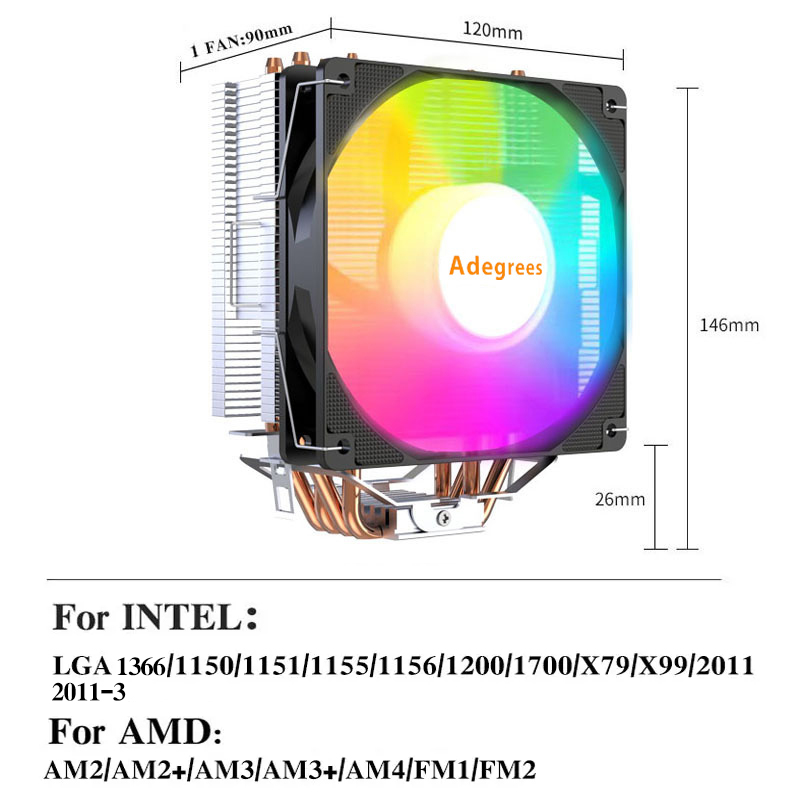X99タワー型CPUクーラー、4つのヒートパイプ、120MM - Air Cooler Cpu のレビューと価格